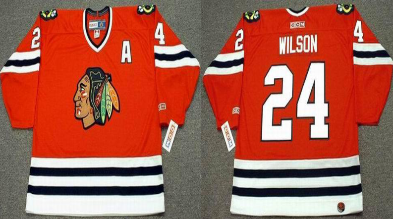 2019 Men Chicago Blackhawks #24 Wilson red CCM NHL jerseys->chicago blackhawks->NHL Jersey